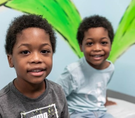 Two children patients at Swope Health