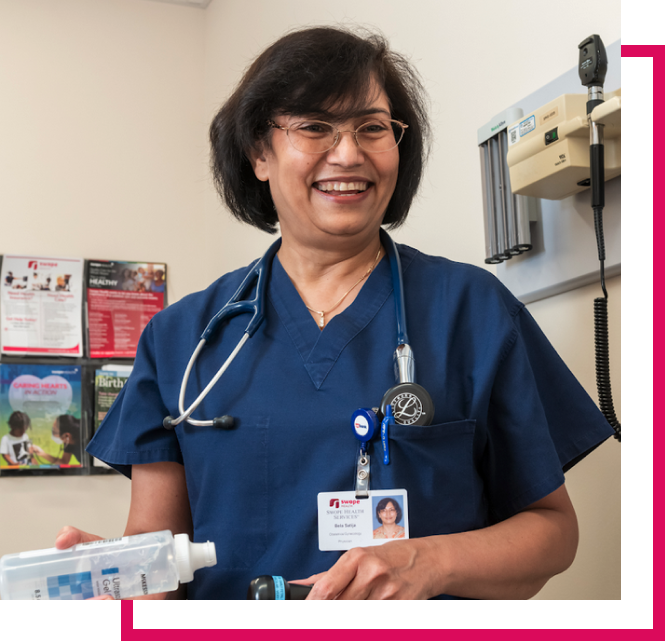 Swope Healthcare provider smiling at patients